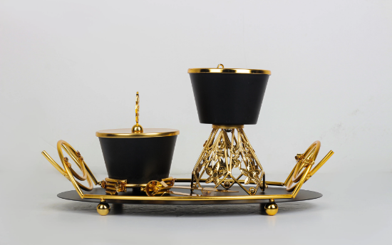 صورة طقم مبخرة ملكية مع العلبة والملقط WT-253