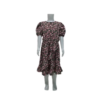 صورة فستان بناتي أبو وردة وردي 3-10