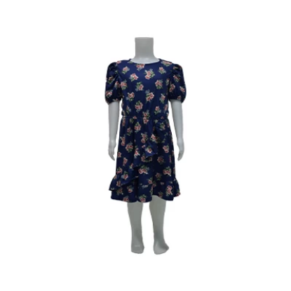 صورة فستان بناتي أبو وردة أزرق 3-10