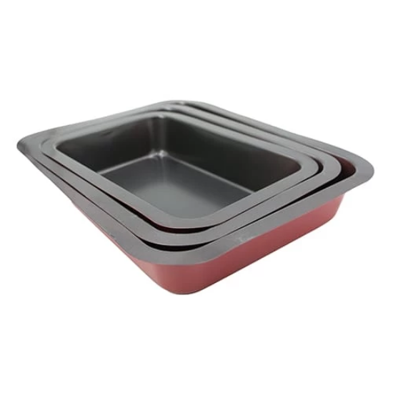 صورة طقم قالب كيك مستطيل اسود 3 حبه MR-11