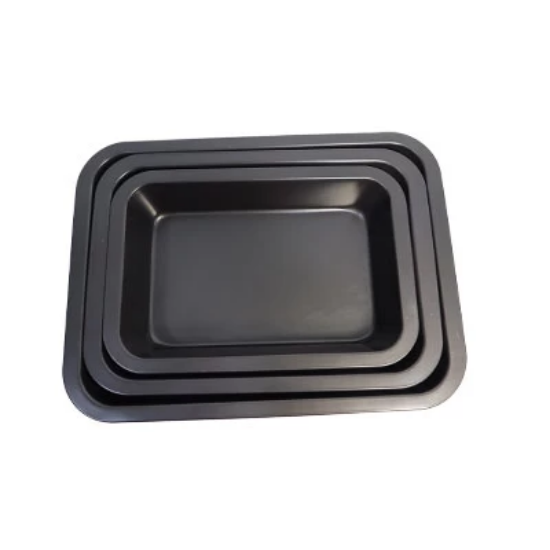 صورة طقم قالب كيك مستطيل اسود 3 حبه MR-12