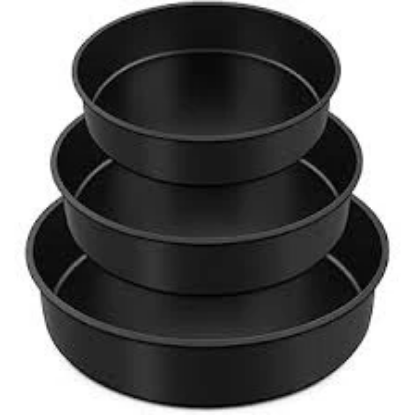 صورة طقم قالب كيك دائري اسود 3 حبه MR-4