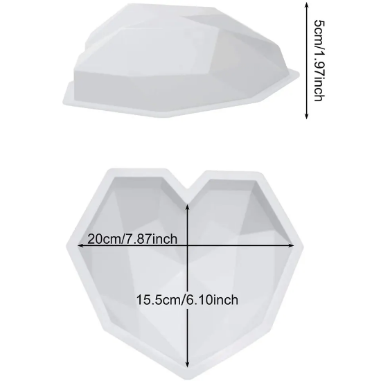 صورة قالب كيك سيليكون على شكل قلب ماسي