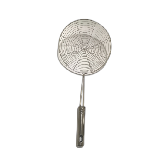 صورة ملعقة خيش شبس مصنوعة من الستيل بمقبض خشبي