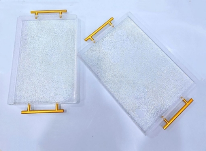 صورة وعاء تقديم شفاف مسكة خارجية أسود 9353-6