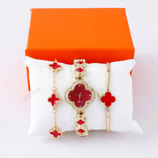 صورة طقم ساعة مع 2 اساور نسائي موديل 8-933