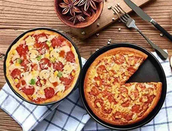 صورة طقم قالب بيتزا دائري اسود 2 حبة MR-5