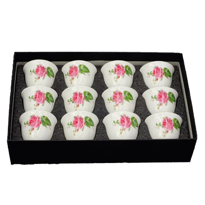 صورة طقم فنجان قهوة سيراميك ابو وردة موديل 1