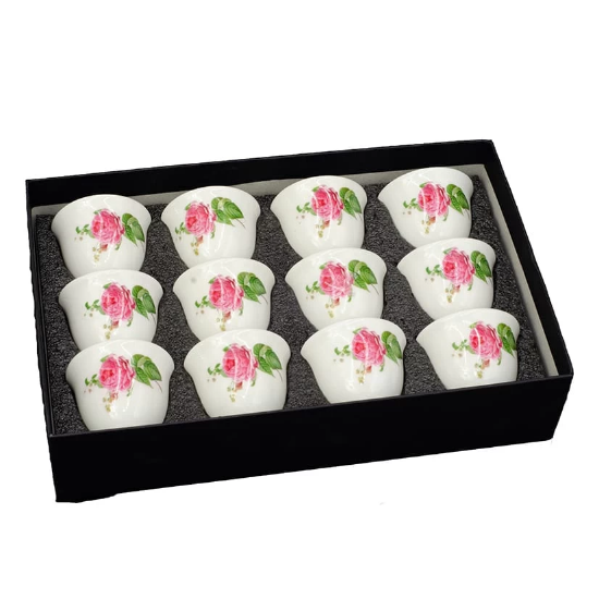 صورة طقم فنجان قهوة سيراميك ابو وردة موديل 1