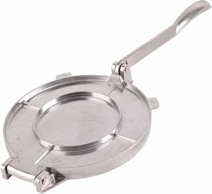 صورة صانع التورتيلا من الستانلس ستيل مع مقبض قابل للطي 490جرام