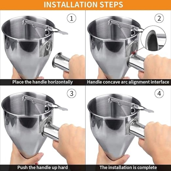 صورة موزع بان كيك على شكل قمع من الستانلس ستيل 0.8 لتر ANV0910-500