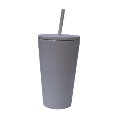 صورة كوب قهوة مع الغطاء والقش 450 مل