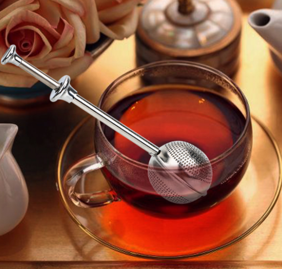 صورة مصفاة شاي من الستانلس ستيل بمقبض طويل ADT-R16006