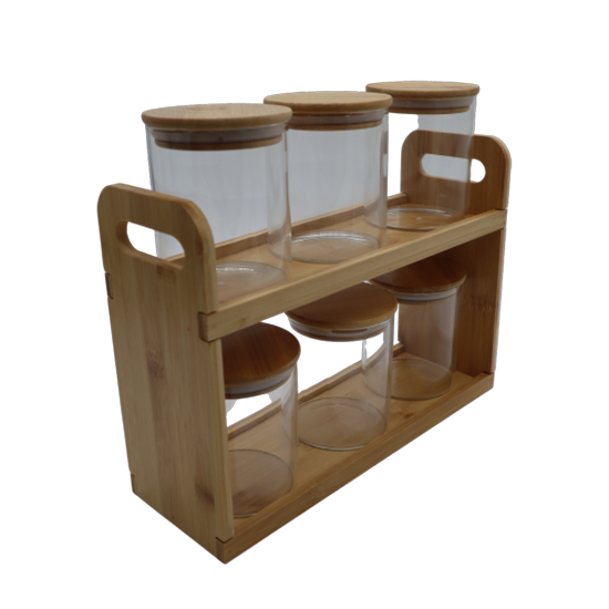 صورة طقم علب بهارات زجاجية 6 حبة موديل 6507