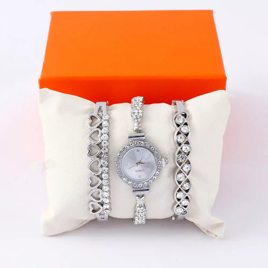 صورة طقم ساعة مع 2 اساور نسائي موديل 8-933