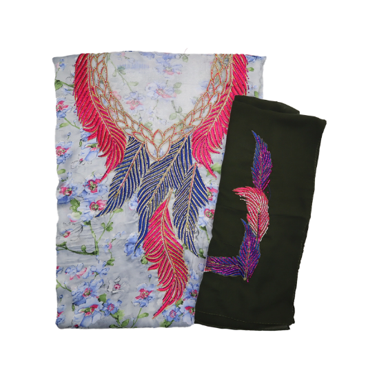 صورة مخور مطرز حرير مع الشيلة 2