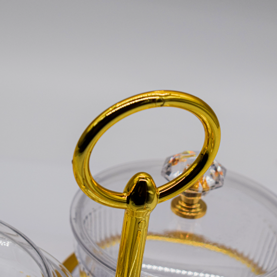 تصميم طبق التقديم الذهبي من زوايا متعددة