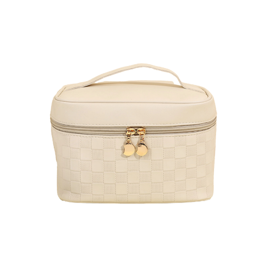 شنطة مكياج HZB45 بسحاب مغلق لون ابيض