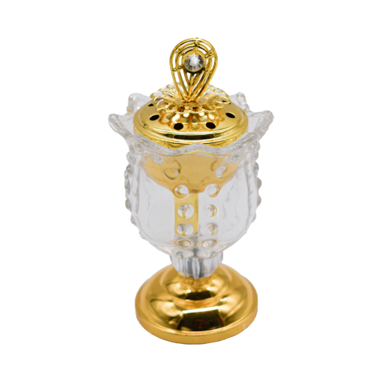 صورة مبخرة شفاف على قاعدة ذهبية W2442