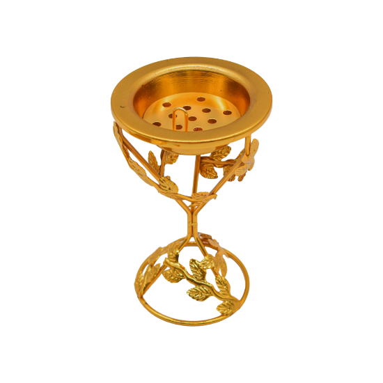 صورة طقم مبخرة مع علبة البخور والصينية ذهبي  SLC-011S-SET