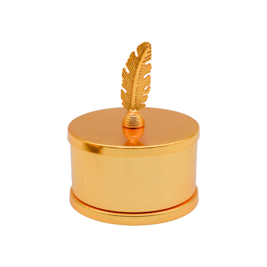 صورة طقم مبخرة مع علبة البخور والصينية ذهبي  SLC-011S-SET