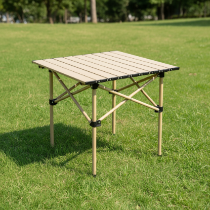 طاولة قابلة للطي باللون البيج في شقة صغيرة - توفير المساحة