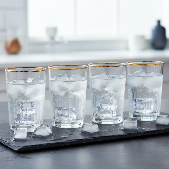 طقم أكواب بلاستيكية 4 قطع للمشروبات الباردة