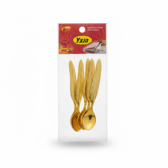 صورة طقم ملاعق ذهبية صغيرة 6 قطع 16336-1
