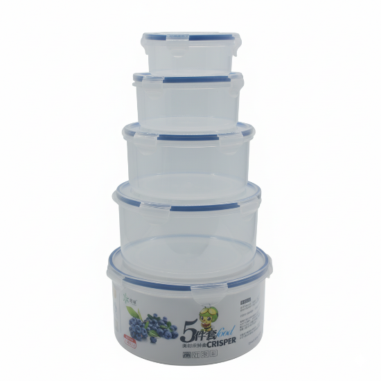 صورة طقم حافظات طعام دائري بلاستيك 5 قطع