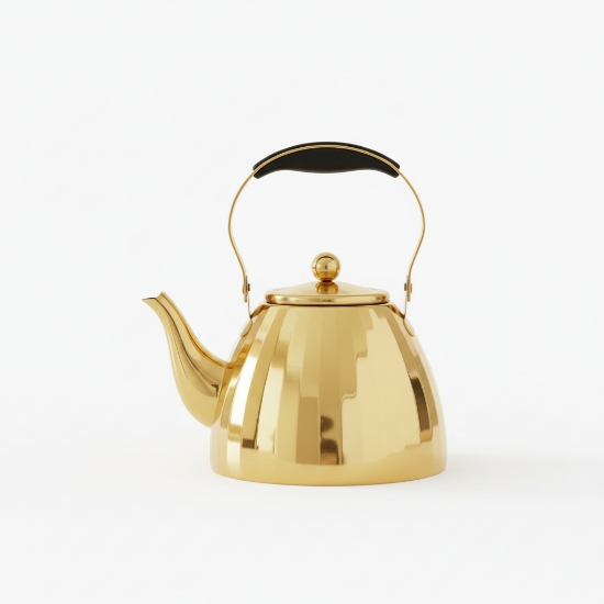 صورة إبريق شاي ستانلس استيل ذهبي 1 لتر