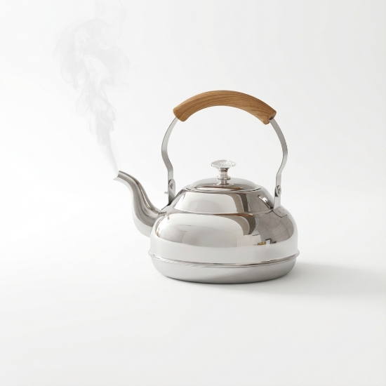 صورة إبريق شاي من الستانلس استيل بمقبض خشبي 1.5 لتر