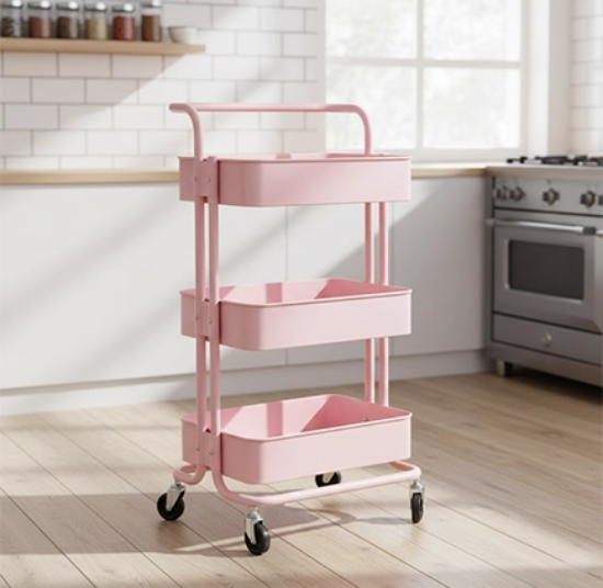 صورة رف تخزين بعجلات 3 طبقات