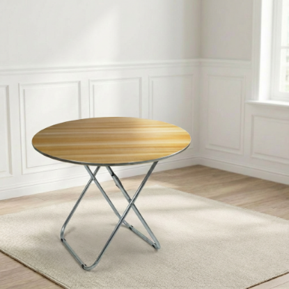 صورة طاولة دائرية بأرجل على شكل حرف U مقاس 60*70 سم