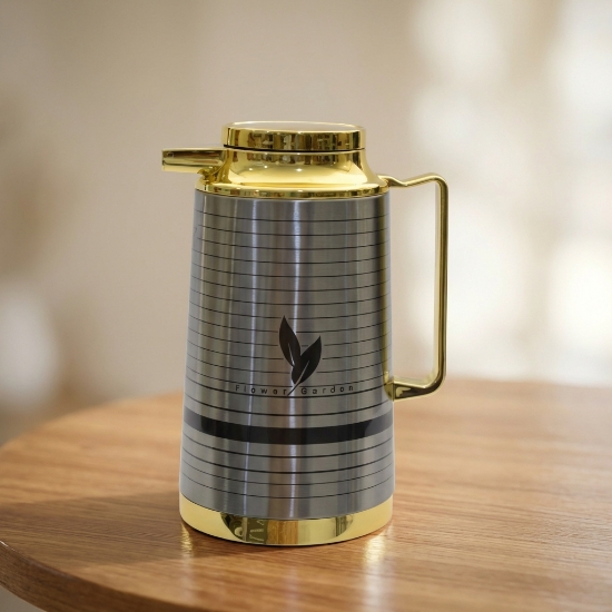 صورة ثلاجة استيل ذهبي النجم 1 لتر