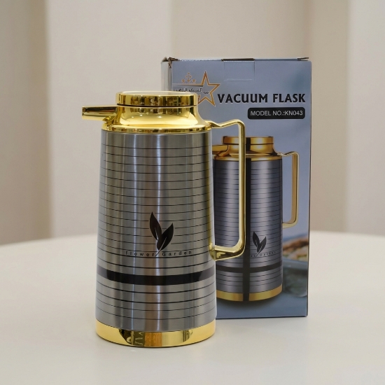 صورة ثلاجة استيل ذهبي النجم 1 لتر