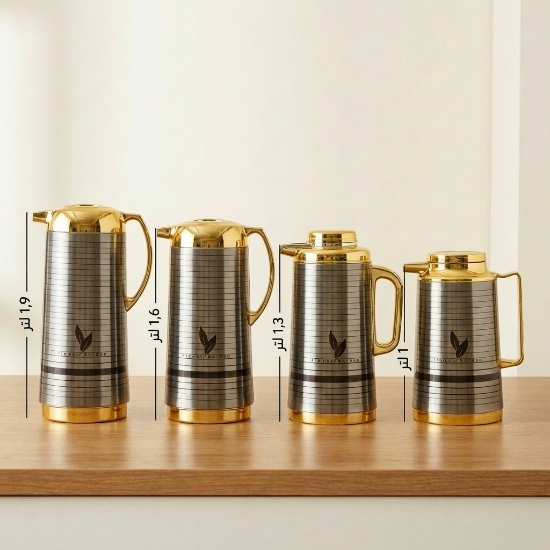 صورة طقم ثلاجة استيل 4  حبة ذهبي النجم