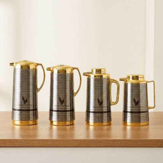 صورة طقم ثلاجة استيل 4  حبة ذهبي النجم