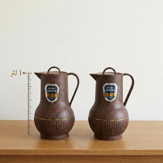 صورة طقم ثلاجة شاي 2 حبة 1 لتر التاج الذهبي