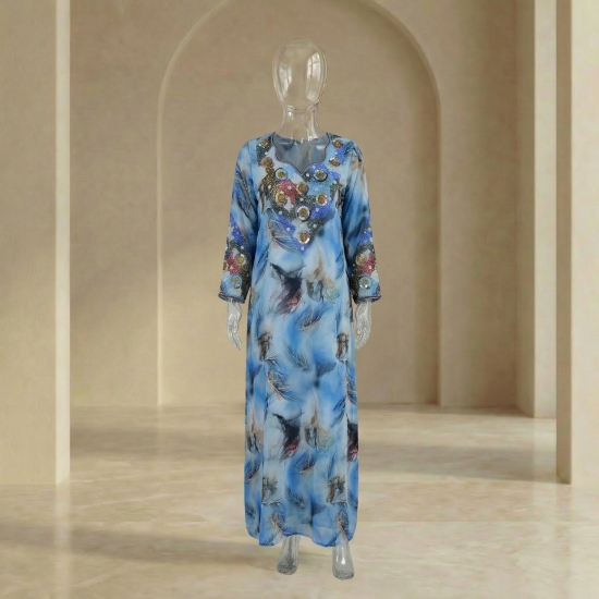 صورة مخور حرير ايطالي مطرز بالترتر