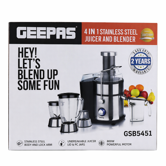 صورة عصارة وخلاط جيباس 4 في 1 موديل GSB5451