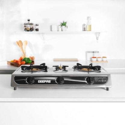 صورة موقد غاز 3 عيون جيباس استيل موديل GK6857