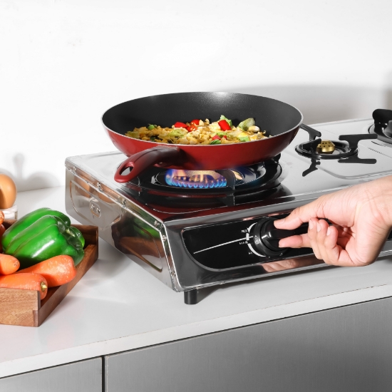 صورة موقد غاز 3 عيون جيباس استيل موديل GK6857