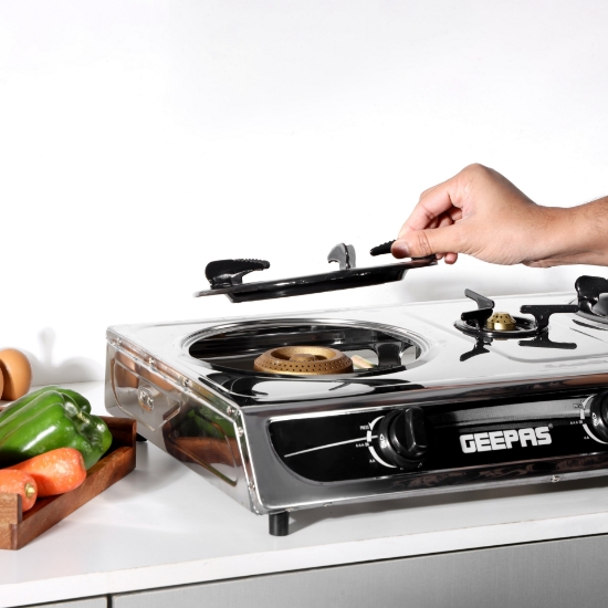 صورة موقد غاز 3 عيون جيباس استيل موديل GK6857