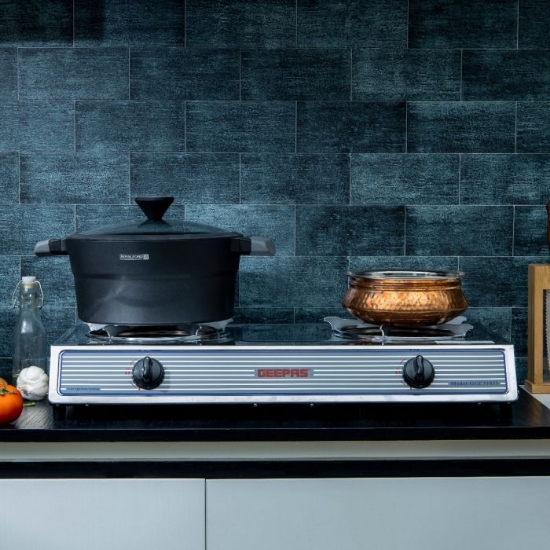 صورة موقد غاز 2 عيون جيباس استيل موديل GGC31033