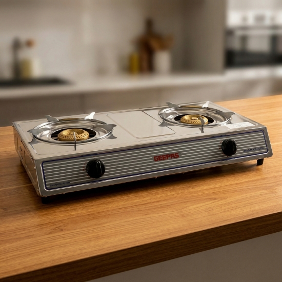 صورة موقد غاز 2 عيون جيباس استيل موديل GGC31033