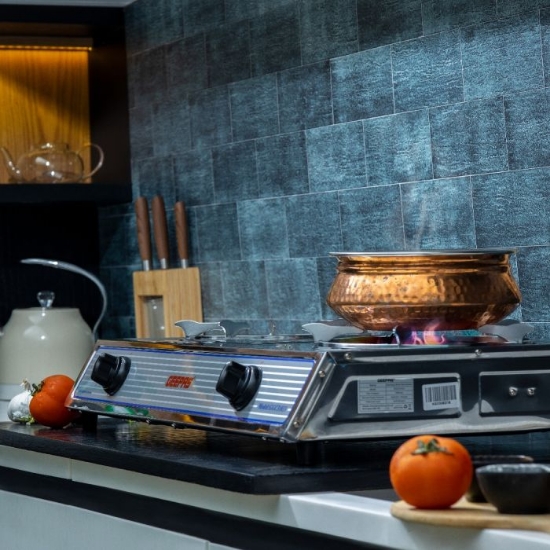 صورة موقد غاز 2 عيون جيباس استيل موديل GGC31033