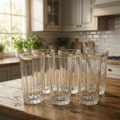 صورة طقم اكواب زجاجية 6 حبة موديل Y5589-2