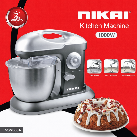 صورة خلاطة عجين كهربائية 6.5 لتر نيكاي موديل NSM650A