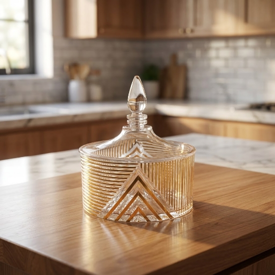 صورة علبة حلويات اكريليك مذهب صغير موديل LUXCW-343