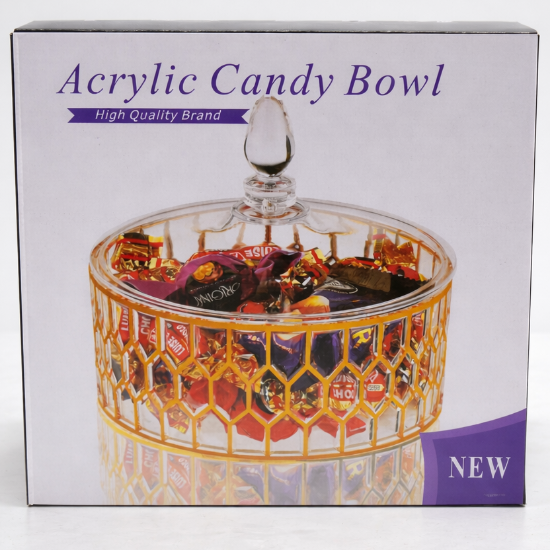 صورة علبة حلويات اكريليك مذهب صغير موديل LUXCW-343